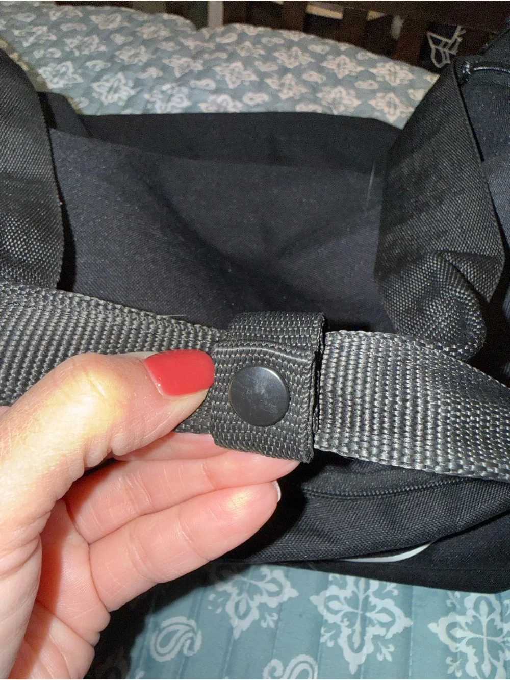 Nike Black Duffel with White Swoosh